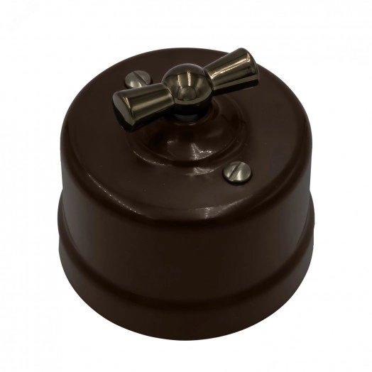 Выключатель Лизетта 1-кл., пластик, цвет Коричневый, Бронза