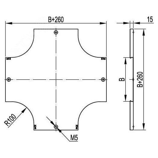 Угол CPO 45 горизонтальный 45° 500х35, в комплекте с крепежными элементами и соединительными пластинами, необходимыми для монтажа,горячеоцинкованный