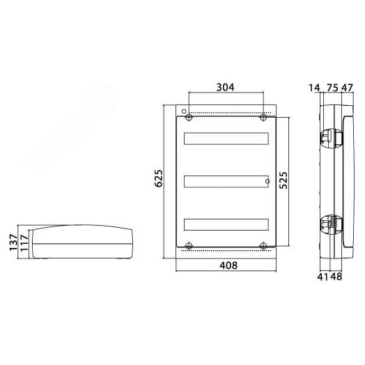 Держатель огнезащитной перегородки 400 мм