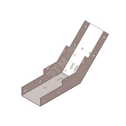 Лоток замковый глухой КПЗГ 100х100-45 УТ1,5 для поворота трассы вверх на 45, оцинкованный лист(толщина покрытия 10 -18 мкм) S1,0