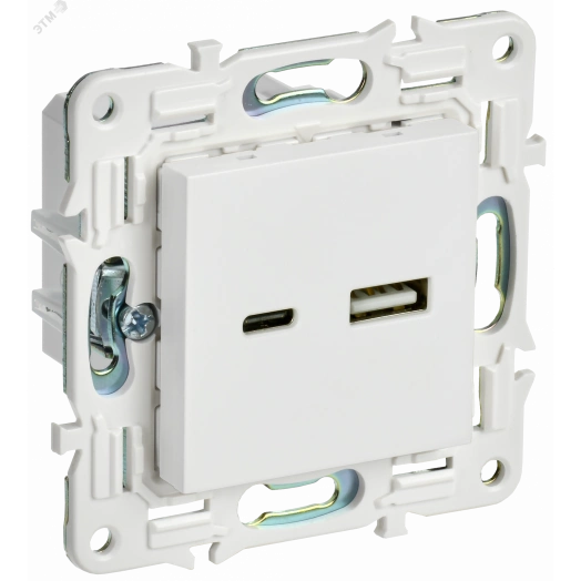 SKANDY Розетка USB A+C 3,1А SK-R14W арктический белый IEK