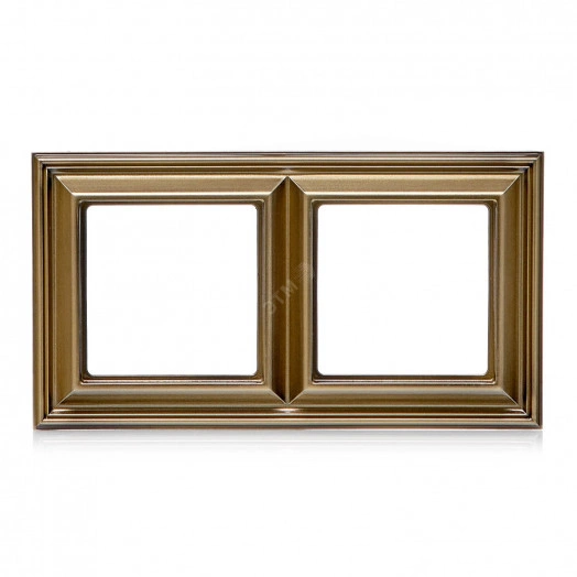 Рамка 2-местная для вертикальной и горизонтальной установки. Серия- Eco DECO. Материал- термопласт. Цвет- антик.