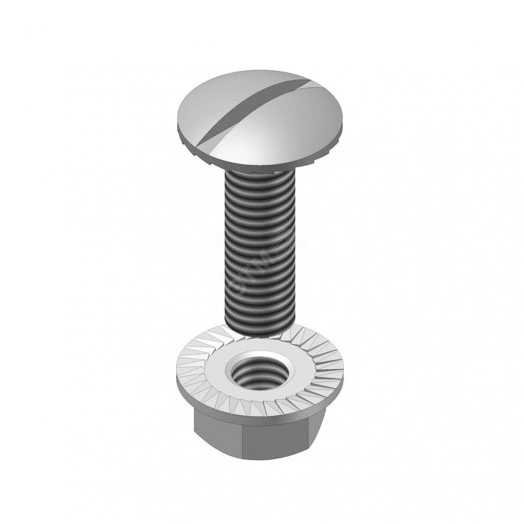 Гайка и болт с зубчатыми насечками М6.10