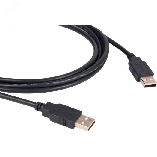 Кабель USB-A 2.0 М на USB-A М, 3.0 м., черный