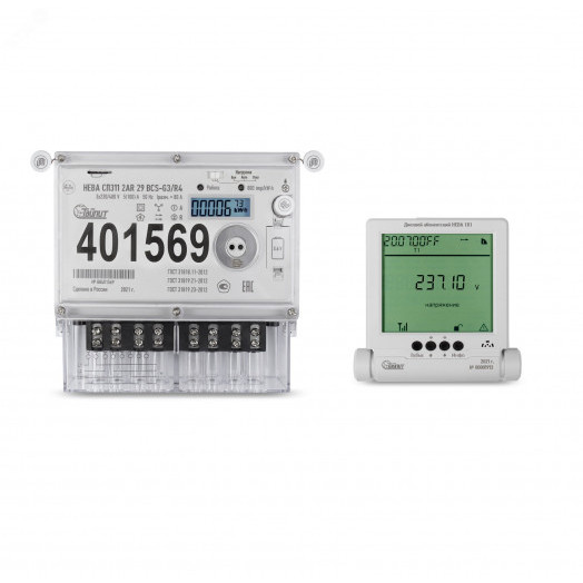 Счетчик электроэнергии НЕВА СП311 2AR 29 BCS-G3/R4 с абонентским дисплеем НЕВА 1R1 регион 63