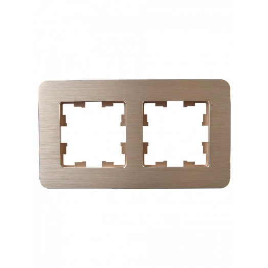 BRITE Рамка 2 поста РУ-2-1-Бр металл шампань RE AL IEK