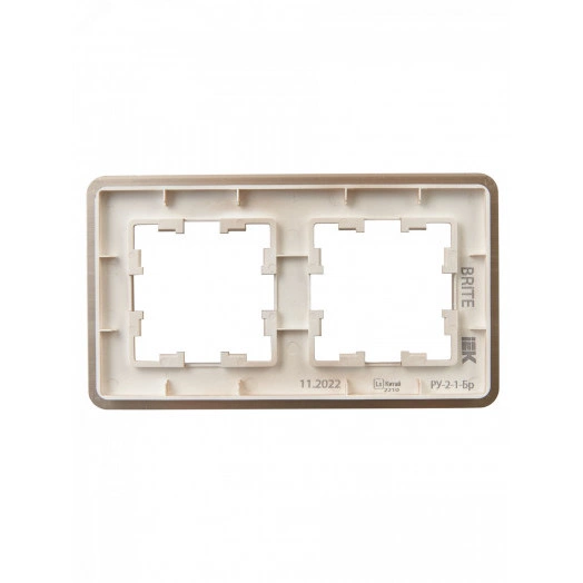 BRITE Рамка 2 поста РУ-2-1-Бр металл шампань RE AL IEK