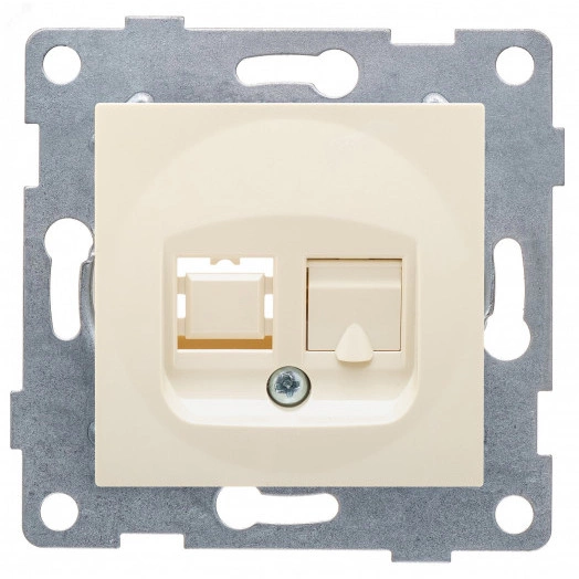 GUSI Ugra механизм розетки  телефонной RJ12, одинарной, скрытая установка.  Цвет бежевый.