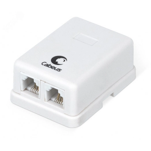 Розетка телефонная RJ-12(6P4C), двойная, внешняя, белая