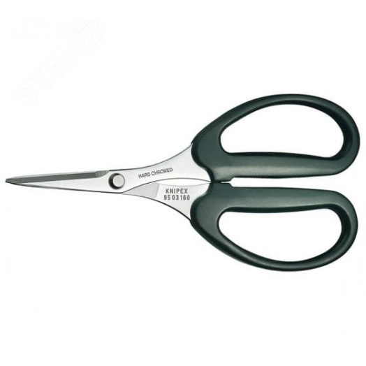 Ножницы для реза KEVLAR волокон в оптоволоконных кабелях L-160 мм хромированные ударопрочные пластиковые рукоятки нанесённые методом экструзии