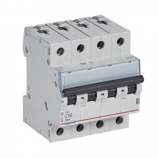 Выключатель автоматический четырехполюсный 16А C TX3 6kA/10kA