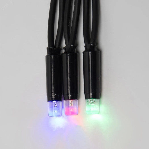 Гирлянда светодиодная с эффектом мерцания 10м Соединяемая 120 светодиодов Разноцветный свет Провод черный ULD-S1000-120/TBK MULTI IP67