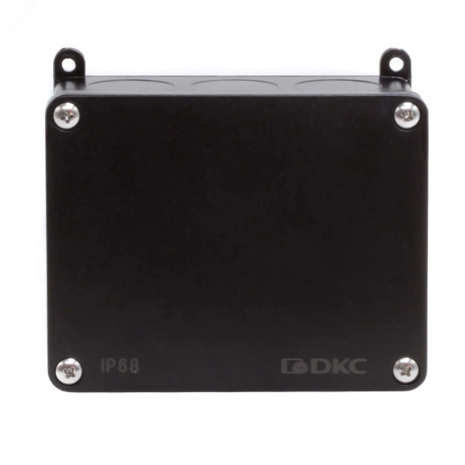 Коробка индустриальная 120х95х52 мм, IP68 с гладкими стенками, черная