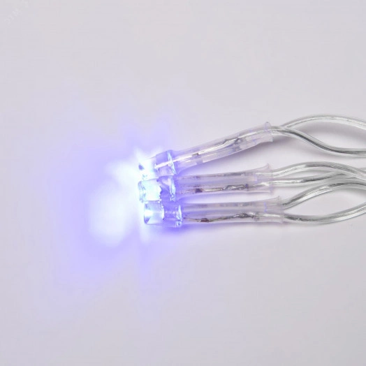 Бахрома светодиодная с эффектом мерцания 12м Соединяемая 195 светодиодовULD-B12006-195/TTK BLUE IP44   Синий свет Провод прозрачный
