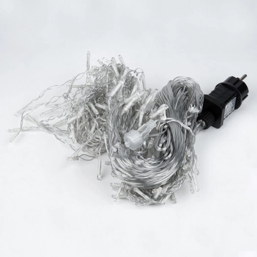 Бахрома светодиодная с эффектом мерцания 12м Соединяемая 195 светодиодовULD-B12006-195/TTK BLUE IP44   Синий свет Провод прозрачный