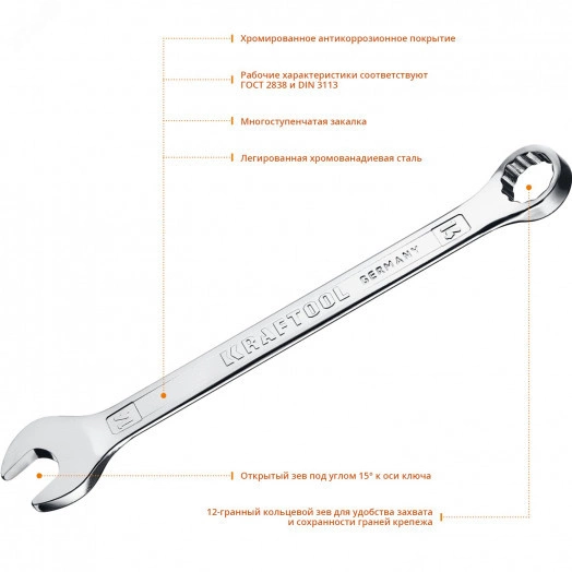 Ключ гаечный комбинированный 14 мм