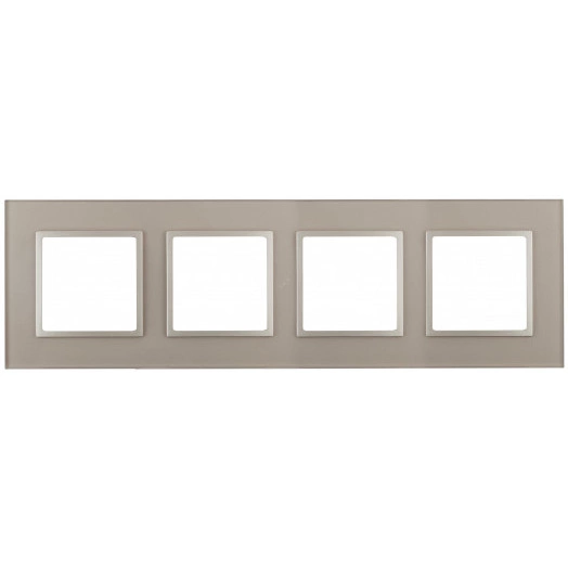 Рамка на 4 поста, стекло, Эра Elegance, шампань+шамп, 14-5104-04
