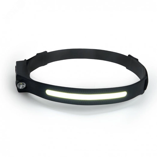 Фонарь светодиодный налобный аккумуляторный 5W 1500mAh USB IP44 ABS пластик резина