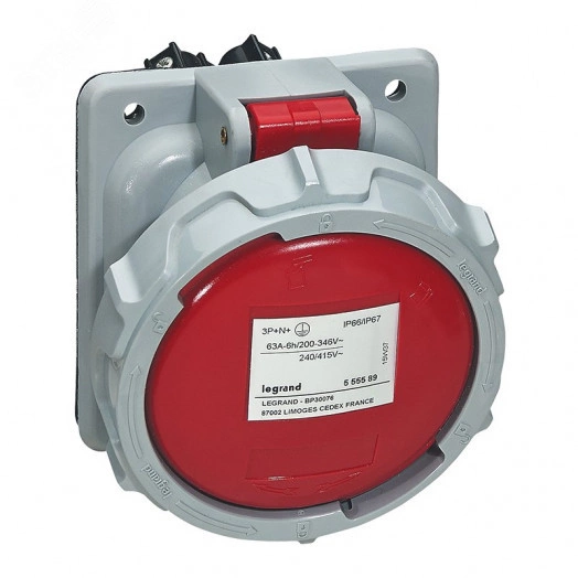 Розетка встроенная - 63А - 3К+З - 380В - IP67