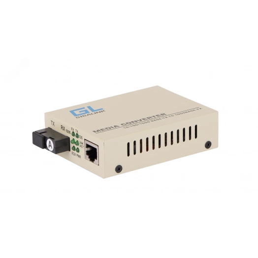 Медиаконвертер 1хRJ45, 1хSC 100/1000 Мб/c, Tx:1310/Rx:1550, до 20 км