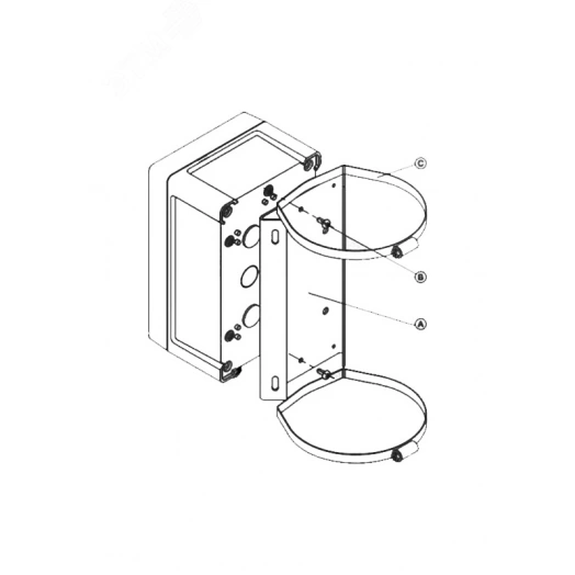 Кронштейн для крепления видеокамер ТВК, термокожухов ТГБ, коробок КМ и БП БПУ