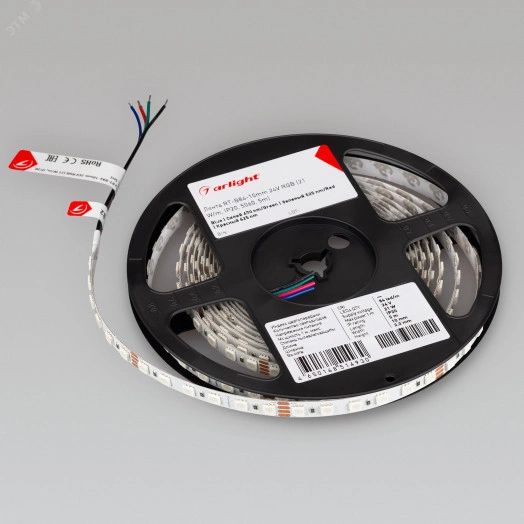 Лента RT-B84-10mm 24V RGB (21 W/m, IP20, 5060, 5m) (, Открытый)