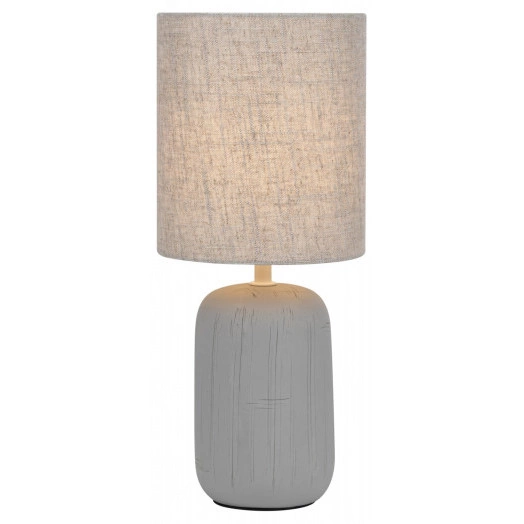 Настольная лампа Ramona 7041-502 1 * Е14 40 Вт керамика серая с абажуром