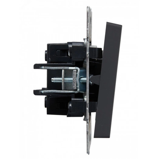 BRITE Выключатель одноклавишный проходной с индикацией 10А ВС10-1-7-БрГ графит IEK