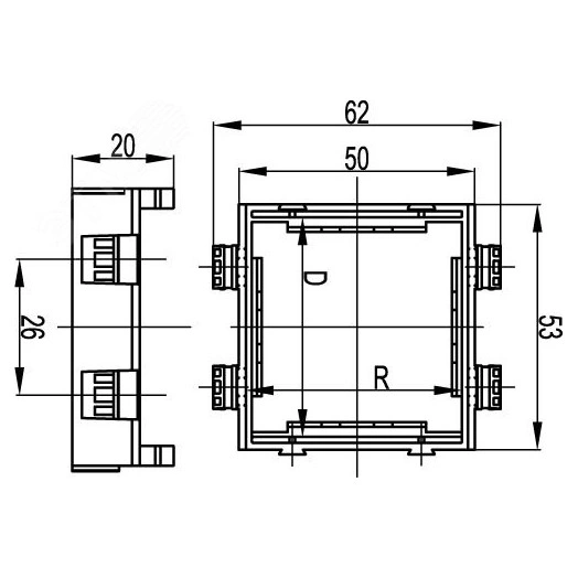 Соединение на стык GM 50x20