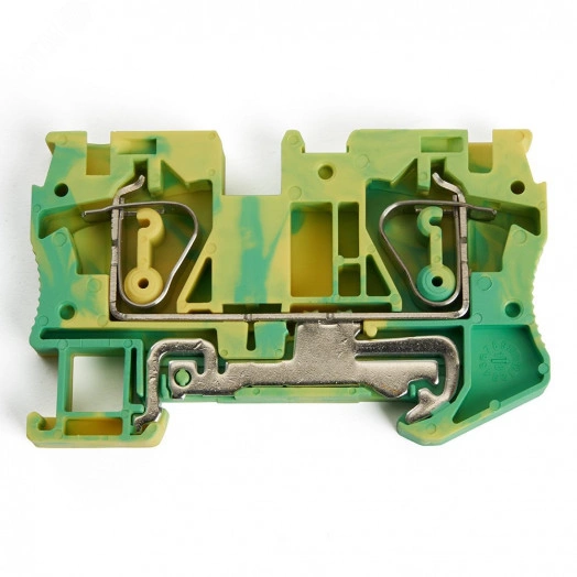 Зажим пружинный, 2-проводной проходной ЗНИ - 4,0, JXB ST 4, желтый, зеленый LD552-3-40