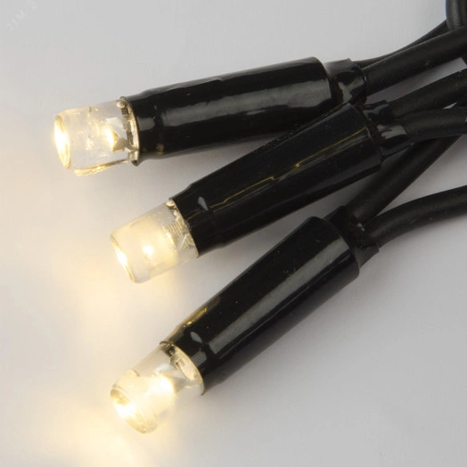 Гирлянда светодиодная с эффектом мерцания 10м Соединяемая 120 светодиодов Теплый белый свет Провод черный ULD-S1000-120/TBK WARM WHITE IP67  TM Uniel