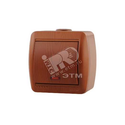 Выключатель одноклавишный, с подсветкой, сосна