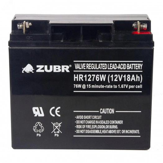 Аккумуляторная батарея ZUBR HR1276W 12V18Ah