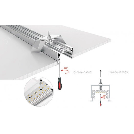 Профиль с экраном S2-LINIA69-F-2500 ANOD+OPAL (ARL, Алюминий)