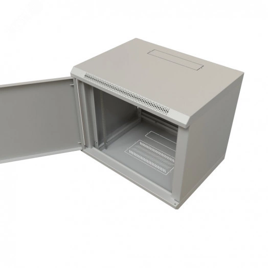 Шкаф настенный 19-дюймовый 19'' 12U 650x600х450мм металлическая передняя дверь с замком серый RAL 7035 WRline''