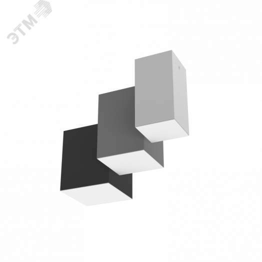 Светильник светодиодный DL-Box накладной 15Вт 3000К 120x120x170мм серый муар с рассеивателем опал