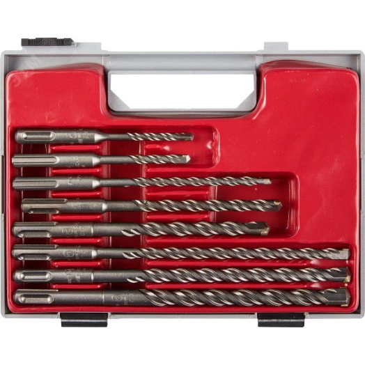 Набор буров SDS-plus 8 шт: 5 х 110, 6 х 110, 6 х 160, 8 х 160, 10 х 160, 8 х 210, 10 х 210, 12 х 210 мм