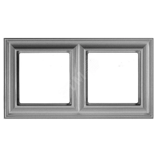 Рамка 2-местная для вертикальной и горизонтальной установки. Серия- Eco DECO. Материал- термопласт. Цвет- алюминий (крашеный)
