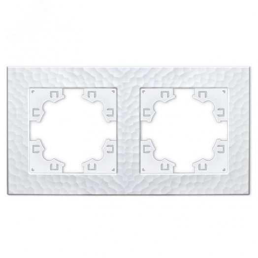 Рамка фактурная 2 поста универсальная UNIVersal серия Афина белая (еврослот)