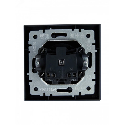 BRITE Розетка 1 пост без заземления без защитных шторок 10А в сборе РСР10-1-0-БрМ маренго IEK