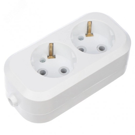 Колодка 2 гнезда с заземлением