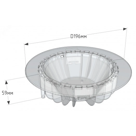 Светильник светодиодный ДВО-33Вт, IP20, 5000К, 3400Лм, молочн., Downlight  АТ-ДВО