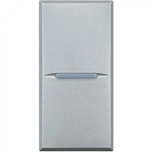 Axolute. Кнопка аксиальная одноклавишный 10А 250В. Винтовые клеммы. 1 модуль. Цвет Алюминий