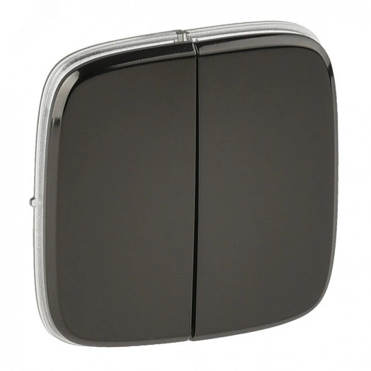 Valena ALLURE Лицевая панель для двухклавишного выключателя Черная сталь