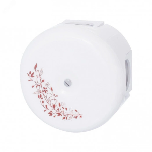 Коробка распределительная 78мм, керамика, цвет белый,  декор 2 с кабельными вводами