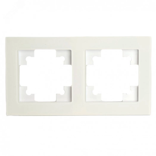 Рамка 2-местная, стекло, серия Катрин, белый матовый, GFR00-7002-01M