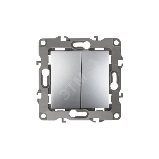 Переключатель двойной, 10АХ-250В, Эра12, алюминий,12-1106-03