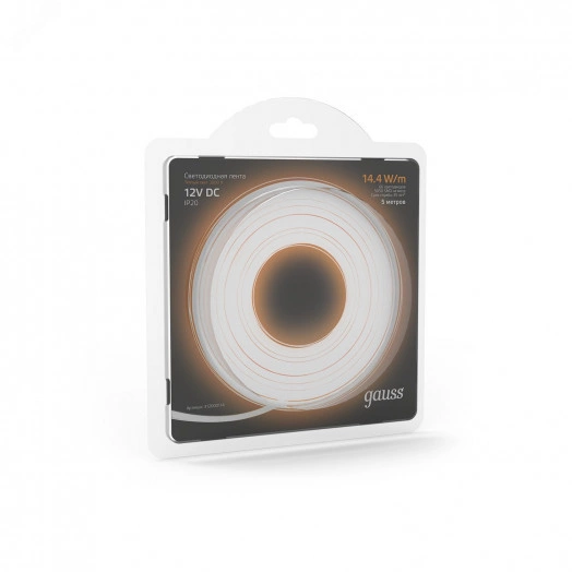 Лента светодиодная LED 5050/60-SMD 14,4 Вт/м 660 Лм/м 2700К теплый белый IP20 12 В DC 10 мм (блистер 5 м) Black Gauss