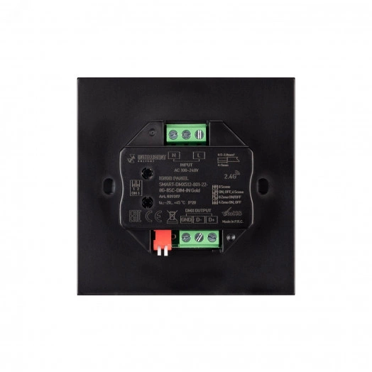 INTELLIGENT ARLIGHT Кнопочная панель SMART-DMX512-801-22-8G-8SC-DIM-IN Gold (230V, 2.4G) (IARL, IP20 Пластик, 5 лет)