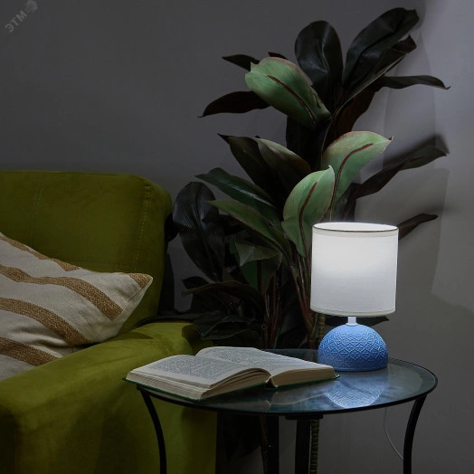 Светильник настольный декоративный под лампу Е14 40W Механический выключатель UML-B302 E14 BLUE Синий